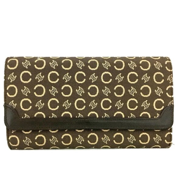 CELINE Macadam C Canvas Long Bifold Wallet Brown/2BB3593 - Picture 1 of 8